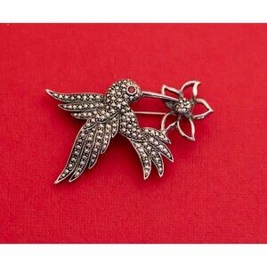 Vintage Art Deco Hummingbird Brooch by Avon - F25